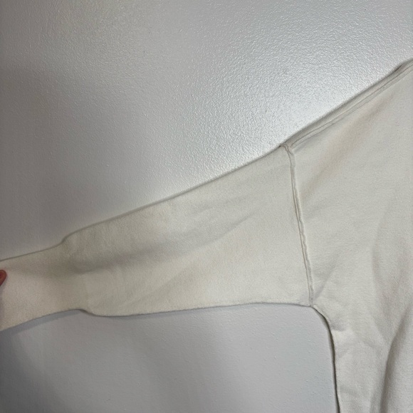 Abercrombie & Fitch Soft A&F V-Neck Sweater Women Small Ivory Oversized - Picture 2 of 9